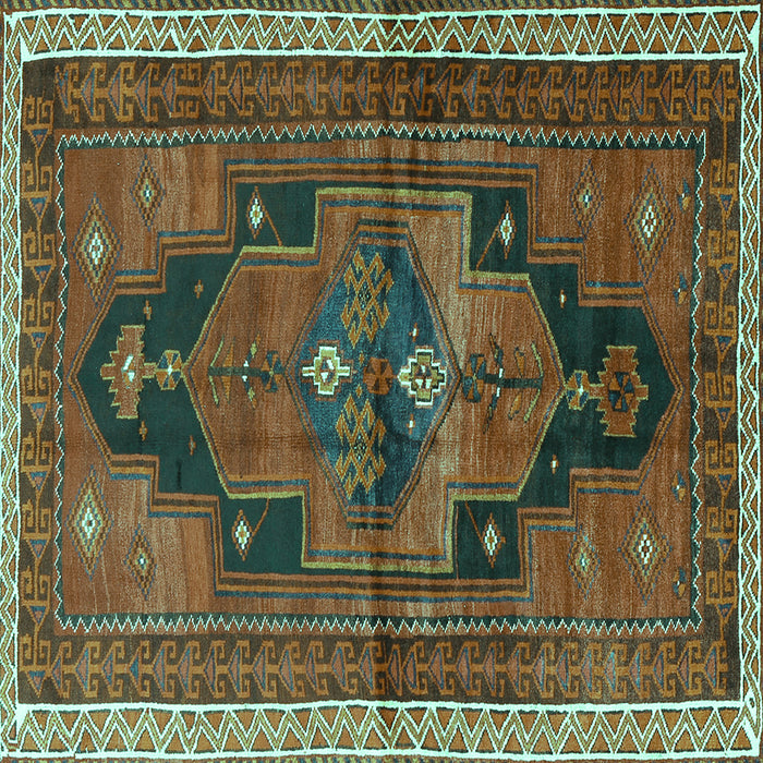 Square Persian Turquoise Traditional Rug, tr2842turq