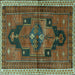 Square Persian Turquoise Traditional Rug, tr2842turq