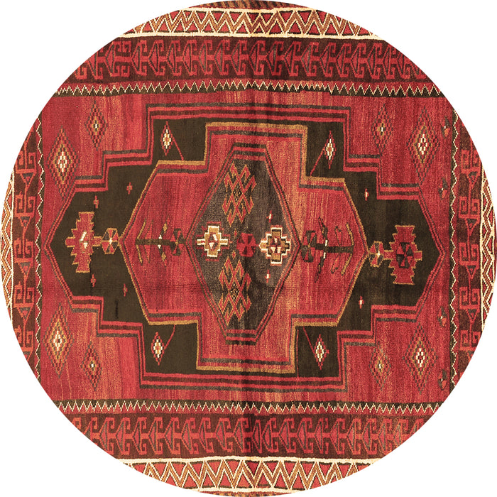 Round Persian Brown Traditional Rug, tr2842brn