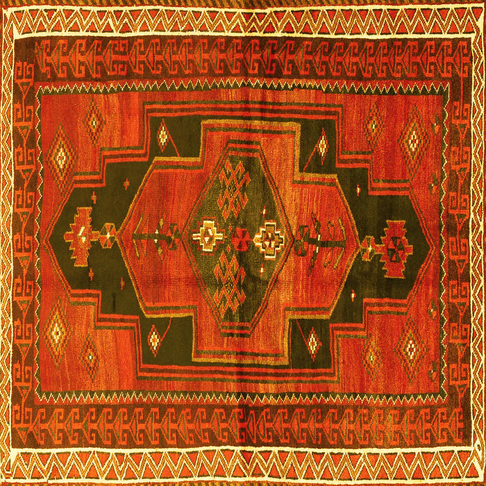 Square Machine Washable Persian Yellow Traditional Rug, wshtr2842yw