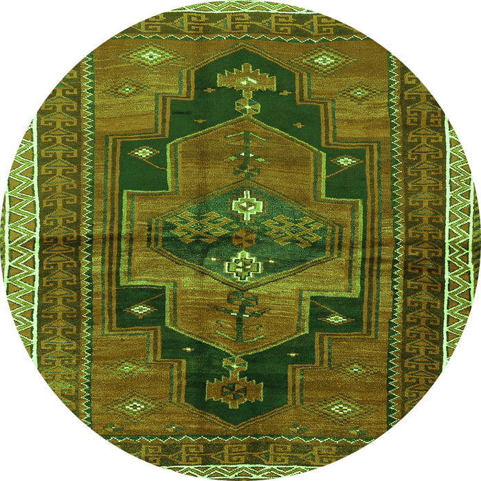 Square Persian Green Traditional Rug, tr2842grn
