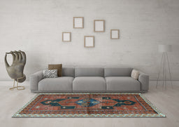 Machine Washable Persian Light Blue Traditional Rug in a Living Room, wshtr2842lblu