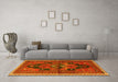 Machine Washable Persian Yellow Traditional Rug in a Living Room, wshtr2842yw