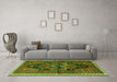 Machine Washable Persian Green Traditional Area Rugs in a Living Room,, wshtr2842grn