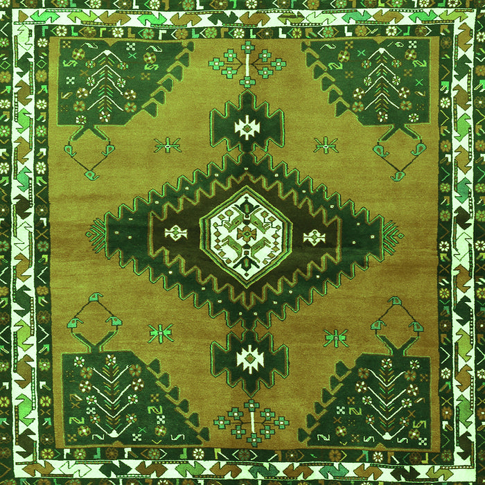 Serging Thickness of Persian Green Traditional Rug, tr2843grn