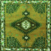 Serging Thickness of Persian Green Traditional Rug, tr2843grn