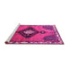 Sideview of Machine Washable Persian Pink Traditional Rug, wshtr2843pnk