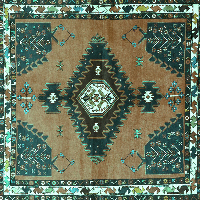 Square Persian Turquoise Traditional Rug, tr2843turq