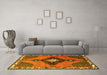 Machine Washable Persian Yellow Traditional Rug in a Living Room, wshtr2843yw