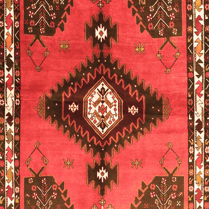 Serging Thickness of Machine Washable Persian Orange Traditional Area Rugs, wshtr2843org