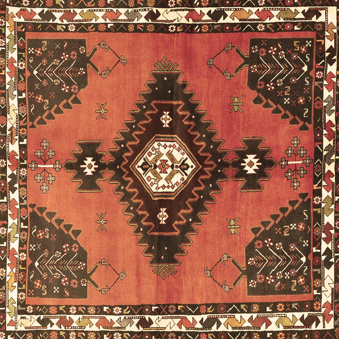 Square Persian Brown Traditional Rug, tr2843brn