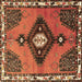 Square Persian Brown Traditional Rug, tr2843brn