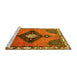 Sideview of Machine Washable Persian Yellow Traditional Rug, wshtr2843yw