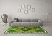 Machine Washable Persian Green Traditional Area Rugs in a Living Room,, wshtr2843grn