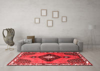 Machine Washable Persian Red Traditional Rug, wshtr2843red