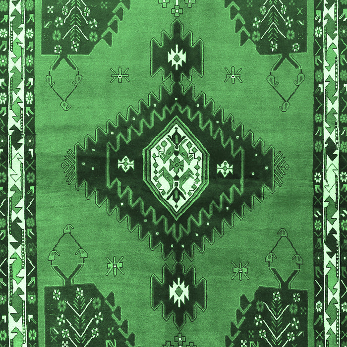 Machine Washable Persian Emerald Green Traditional Area Rugs, wshtr2843emgrn
