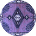 Round Persian Blue Traditional Rug, tr2843blu