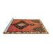 Sideview of Machine Washable Persian Brown Traditional Rug, wshtr2843brn