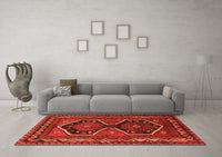 Machine Washable Persian Orange Traditional Rug, wshtr2844org