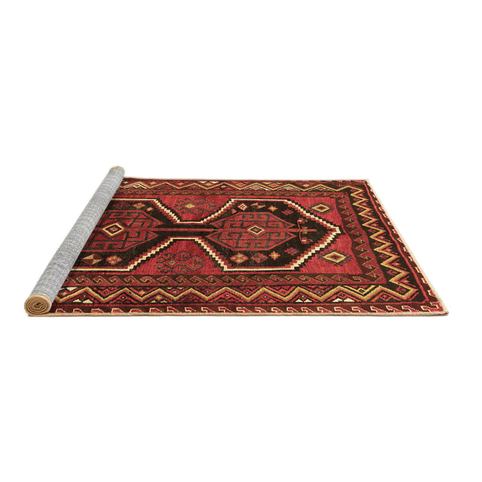 Sideview of Machine Washable Persian Brown Traditional Rug, wshtr2844brn