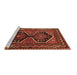 Sideview of Machine Washable Persian Brown Traditional Rug, wshtr2844brn