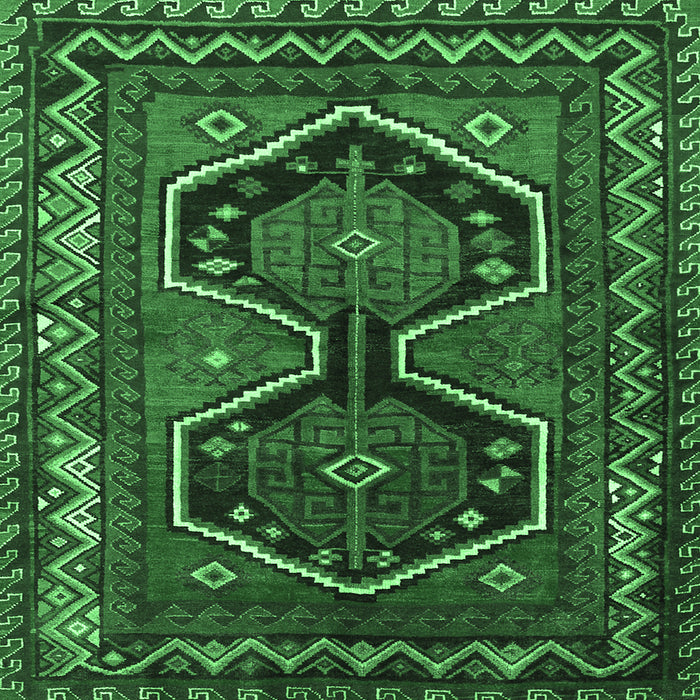 Square Persian Emerald Green Traditional Rug, tr2844emgrn