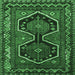 Square Persian Emerald Green Traditional Rug, tr2844emgrn