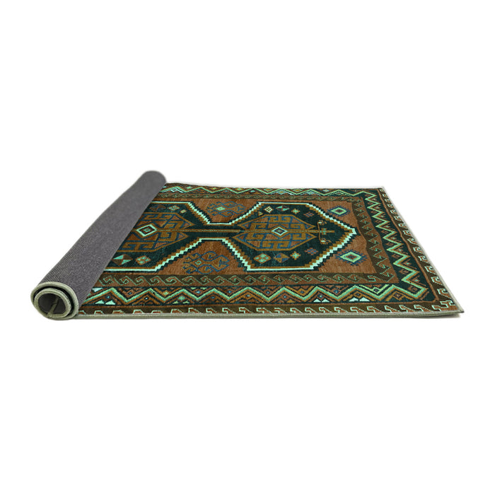 Sideview of Persian Turquoise Traditional Rug, tr2844turq
