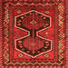 Round Machine Washable Persian Orange Traditional Area Rugs, wshtr2844org