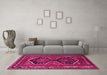 Machine Washable Persian Pink Traditional Rug in a Living Room, wshtr2844pnk