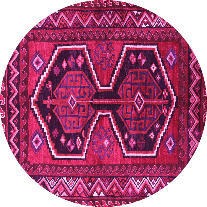 Round Persian Pink Traditional Rug, tr2844pnk