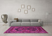 Machine Washable Persian Purple Traditional Area Rugs in a Living Room, wshtr2844pur