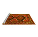 Sideview of Machine Washable Persian Yellow Traditional Rug, wshtr2844yw