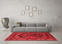 Machine Washable Persian Red Traditional Rug, wshtr2844red