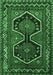 Machine Washable Persian Emerald Green Traditional Area Rugs, wshtr2844emgrn