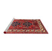 Sideview of Machine Washable Traditional Dark Almond Brown Rug, wshtr2845