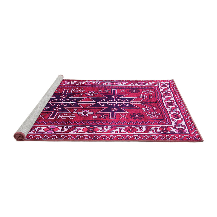 Sideview of Machine Washable Persian Pink Traditional Rug, wshtr2845pnk