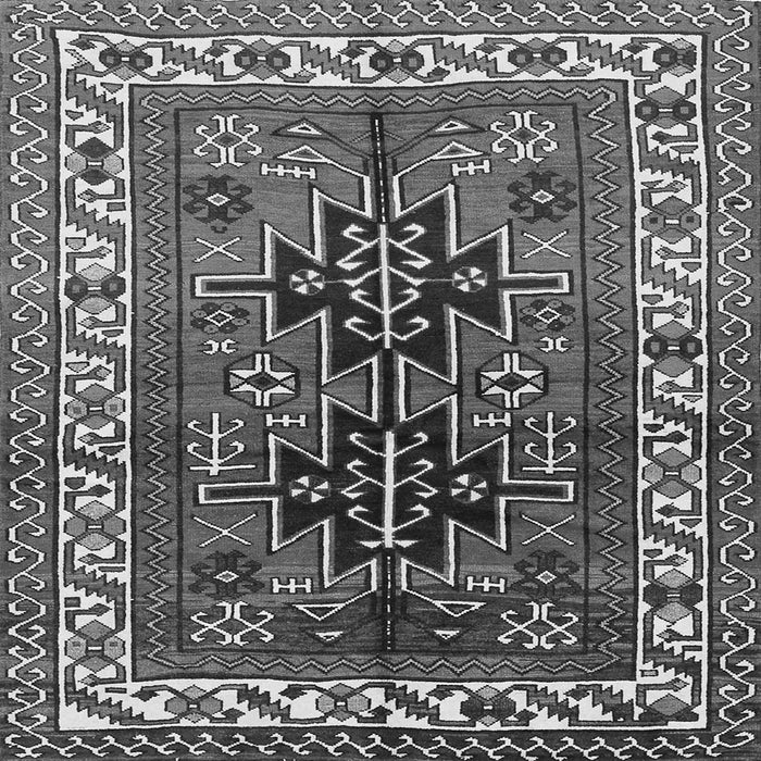 Round Machine Washable Persian Gray Traditional Rug, wshtr2845gry