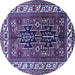 Round Machine Washable Persian Blue Traditional Rug, wshtr2845blu