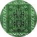 Round Persian Emerald Green Traditional Rug, tr2845emgrn