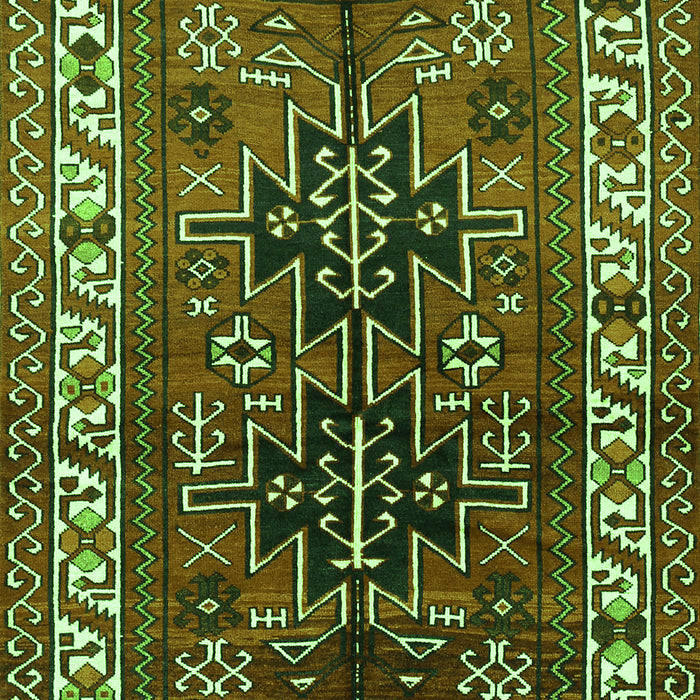 Serging Thickness of Machine Washable Persian Green Traditional Area Rugs, wshtr2845grn