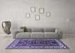 Machine Washable Persian Blue Traditional Rug in a Living Room, wshtr2845blu