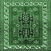 Square Machine Washable Persian Emerald Green Traditional Area Rugs, wshtr2845emgrn