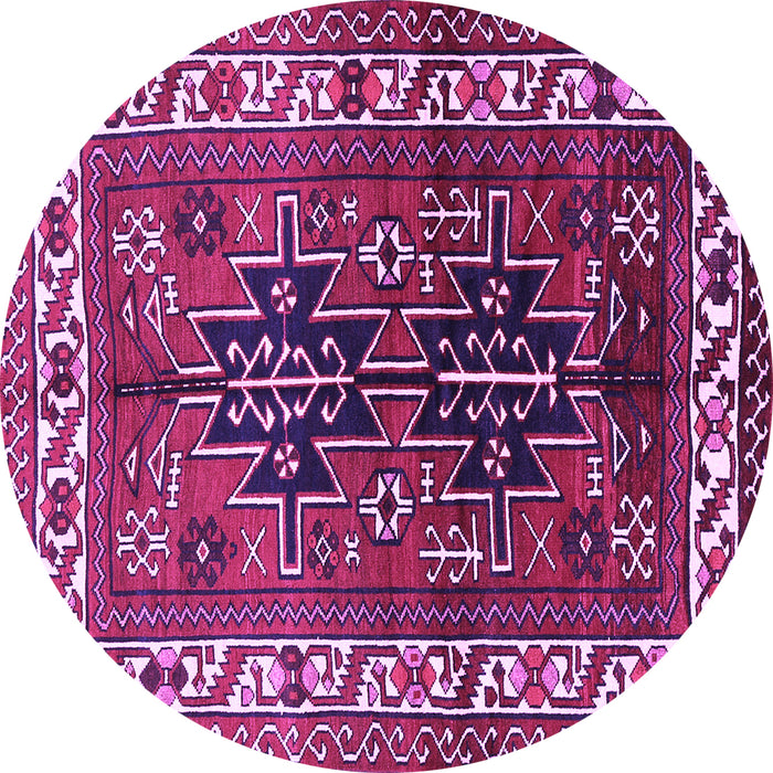 Round Machine Washable Persian Purple Traditional Area Rugs, wshtr2845pur