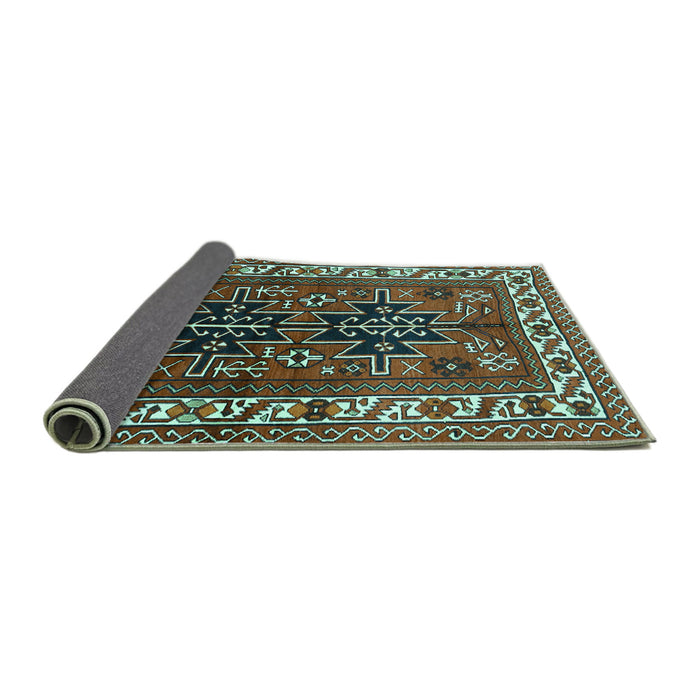 Sideview of Persian Turquoise Traditional Rug, tr2845turq