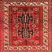 Round Machine Washable Persian Orange Traditional Area Rugs, wshtr2845org