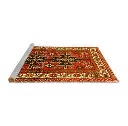 Sideview of Machine Washable Persian Yellow Traditional Rug, wshtr2845yw
