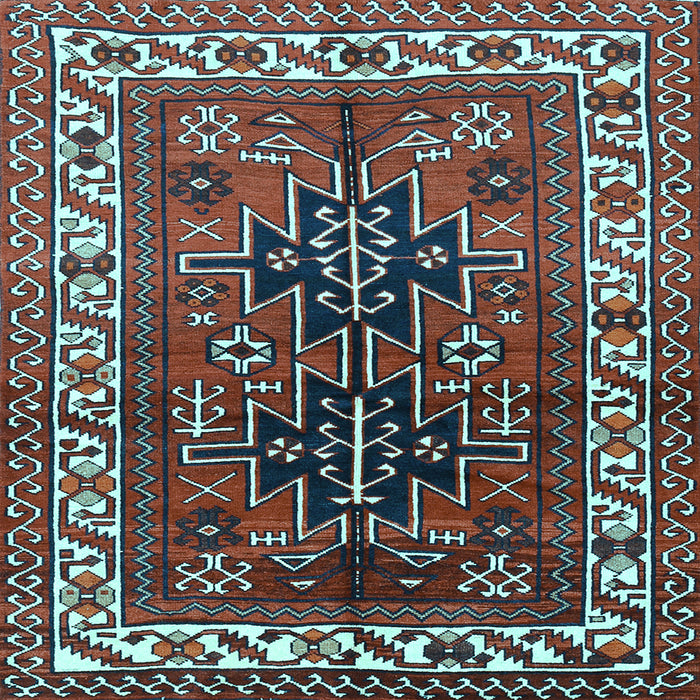 Square Machine Washable Persian Light Blue Traditional Rug, wshtr2845lblu