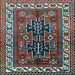 Square Machine Washable Persian Light Blue Traditional Rug, wshtr2845lblu