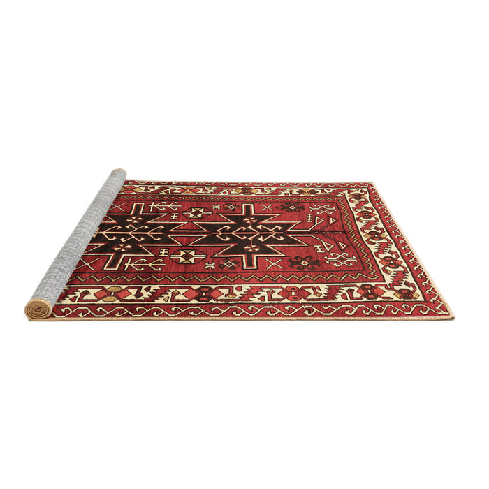 Sideview of Machine Washable Persian Brown Traditional Rug, wshtr2845brn